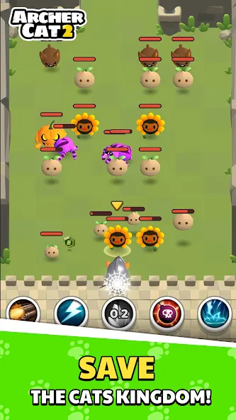 Archer Cat 2 на Андроид — Мод Безлимитные монеты и жизни — скриншот 1