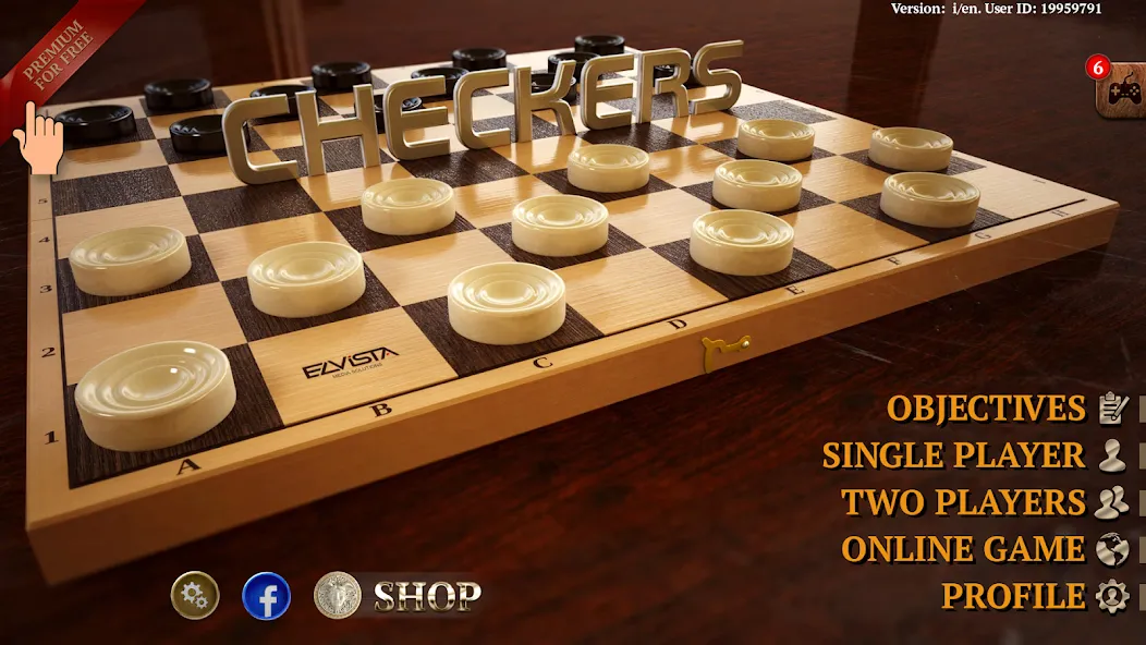 Скачать Checkers Online Elite — Модификация Без рекламы и открыты все режимы — скриншот 1