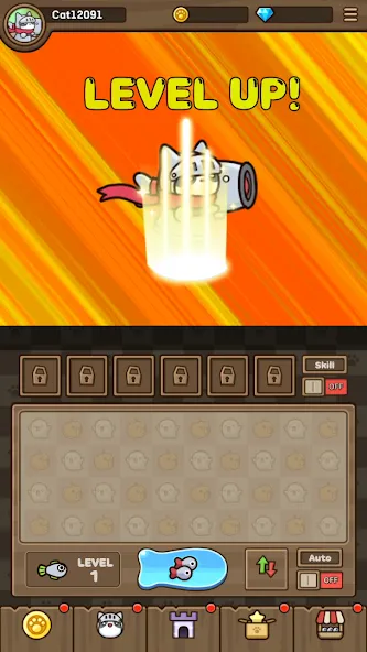 Скачать Cat Hero : Idle RPG (Мод: Безлимитные деньги и алмазы) на Андроид — скриншот 2