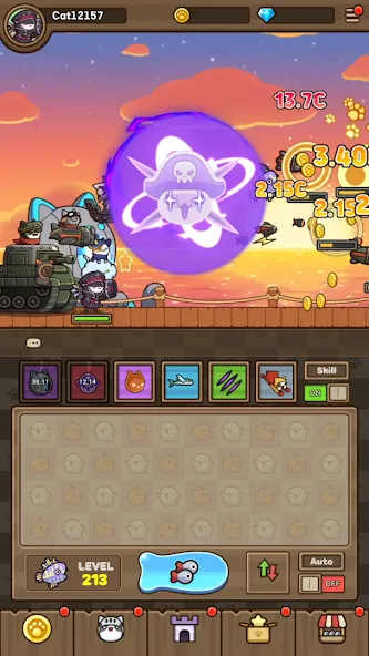 Скачать Cat Hero : Idle RPG (Мод: Безлимитные деньги и алмазы) на Андроид — скриншот 3