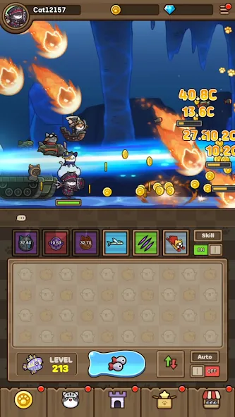 Скачать Cat Hero : Idle RPG (Мод: Безлимитные деньги и алмазы) на Андроид — скриншот 4