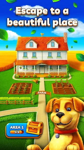 Joey's Farm - Tile Match на Андроид — Мод Безлимитные подсказки и жизни — скриншот 3