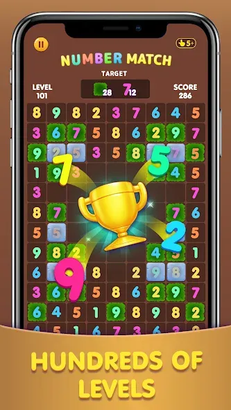 Скачать Number Match: Ten Crush Puzzle на телефон — Безлимитные подсказки и отмены ходов — скриншот 2
