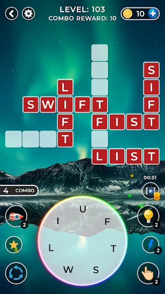 Взломанная WOW4:Word Connect Offline Word на Андроид — Без рекламы и подсказки доступны — скриншот 1