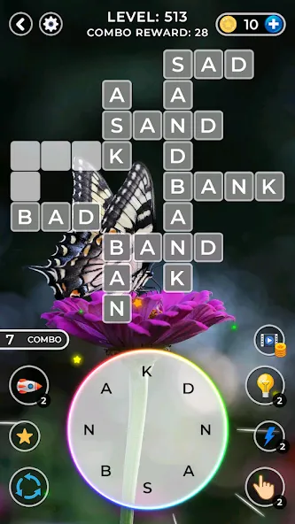 Взломанная WOW4:Word Connect Offline Word на Андроид — Без рекламы и подсказки доступны — скриншот 2