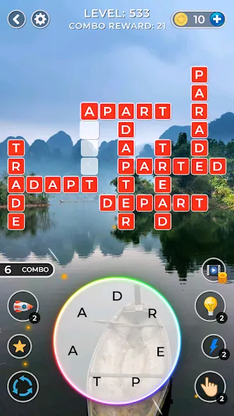 Взломанная WOW4:Word Connect Offline Word на Андроид — Без рекламы и подсказки доступны — скриншот 4