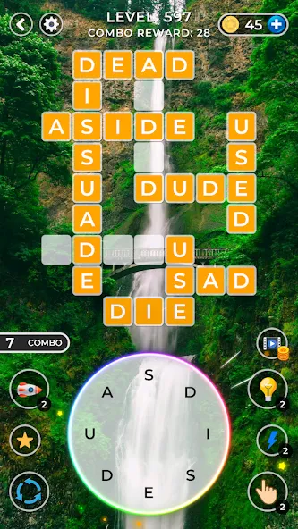 Взломанная WOW4:Word Connect Offline Word на Андроид — Без рекламы и подсказки доступны — скриншот 5