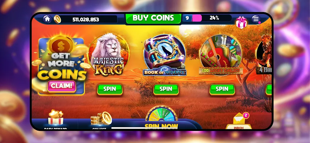 Взломанная Majestic Slots: Slot Machine на Андроид — Безлимитные монеты и бесплатные вращения — скриншот 5