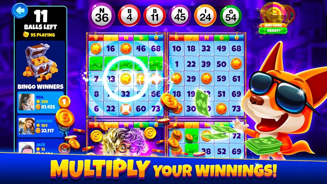 Взломанная Xtreme Bingo! Slots Bingo Game на Андроид — Безлимитные монеты и бонусы — скриншот 1
