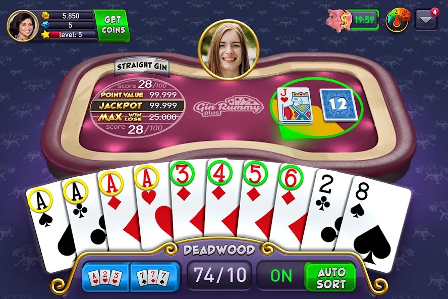 Скачать Gin Rummy Plus: Fun Card Game — Последняя версия (Безлимитные фишки и бонусы) — скриншот 1
