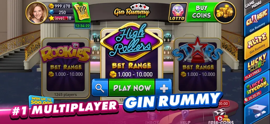Скачать Gin Rummy Plus: Fun Card Game — Последняя версия (Безлимитные фишки и бонусы) — скриншот 2
