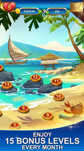Скачать Lost Jewels - Match 3 Puzzle — Последняя версия (Безлимитные жизни и монеты) — скриншот 2