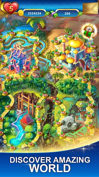 Скачать Lost Jewels - Match 3 Puzzle — Последняя версия (Безлимитные жизни и монеты) — скриншот 5