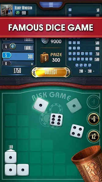 Farkle online 10000 Dice Game — Мод: Безлимитные монеты и без рекламы — скриншот 1
