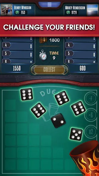 Farkle online 10000 Dice Game — Мод: Безлимитные монеты и без рекламы — скриншот 3