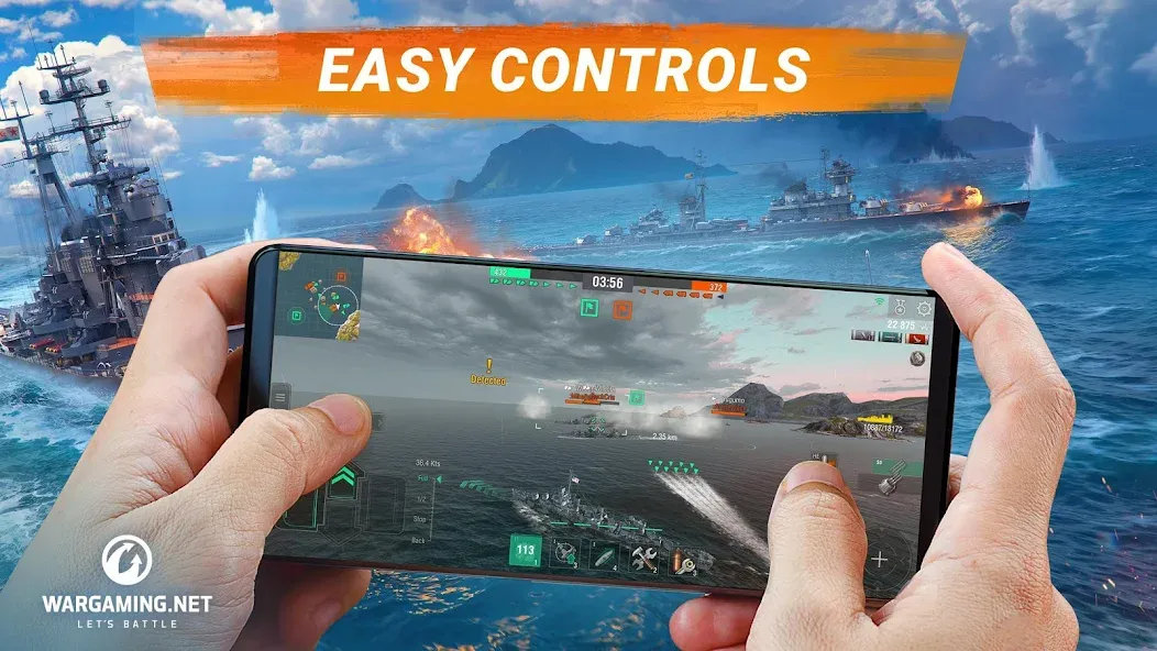 Взлом World of Warships Blitz War — Безлимитные деньги и открыты все корабли — скриншот 1