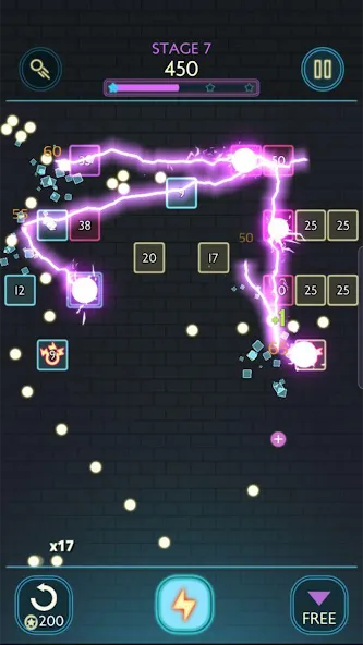 Скачать Neon bricks (Мод: Неонные блоки и бесконечные жизни) на Андроид — скриншот 4
