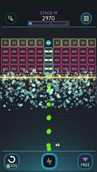 Скачать Neon bricks (Мод: Неонные блоки и бесконечные жизни) на Андроид — скриншот 5