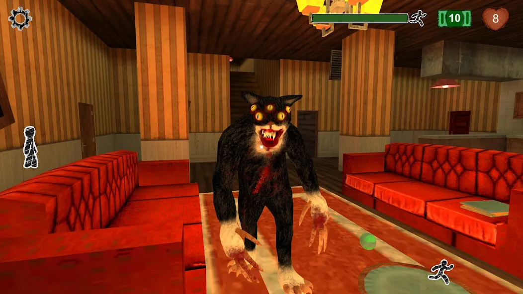 Скачать взлом Cat Fred Evil Pet. Horror game на Андроид — Безлимитные деньги и оружие — скриншот 1