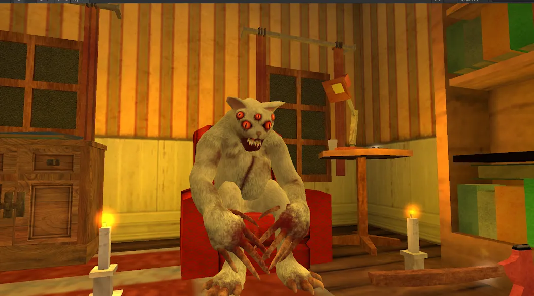 Скачать взлом Cat Fred Evil Pet. Horror game на Андроид — Безлимитные деньги и оружие — скриншот 4