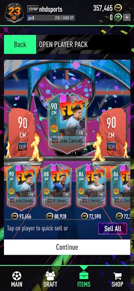 NHDFUT 23 Draft & Packs MOD APK на Android — Безлимитные монеты и паки — скриншот 2