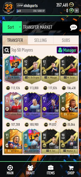 NHDFUT 23 Draft & Packs MOD APK на Android — Безлимитные монеты и паки — скриншот 5