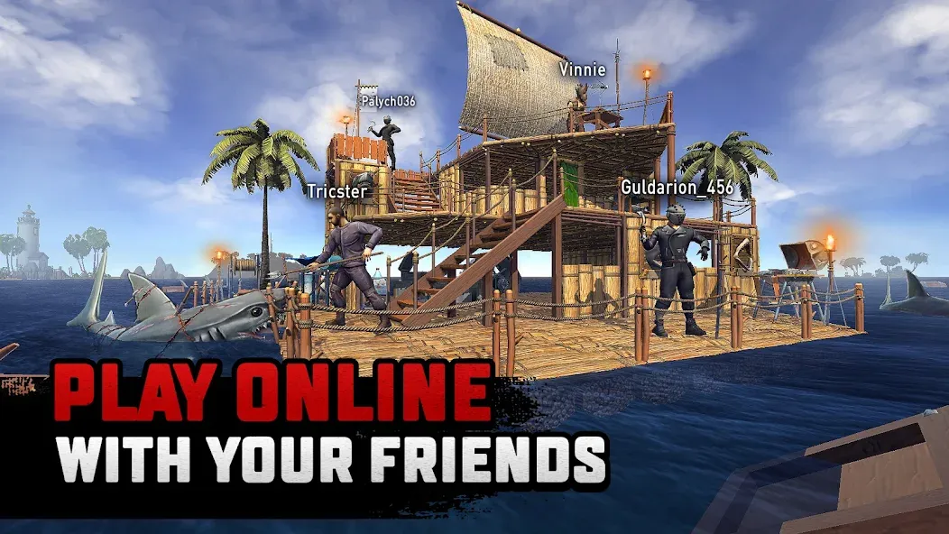 Скачать Raft® Survival: Multiplayer — Безлимитные ресурсы и открыты все уровни — скриншот 4 Скачать Raft® Survival: Multiplayer — Безлимитные ресурсы и открыты все уровни — скриншот 4