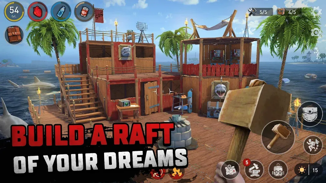 Скачать Raft® Survival - Ocean Nomad на телефон — Безлимитные ресурсы и улучшенный крафт — скриншот 5 Скачать Raft® Survival - Ocean Nomad на телефон — Безлимитные ресурсы и улучшенный крафт — скриншот 5