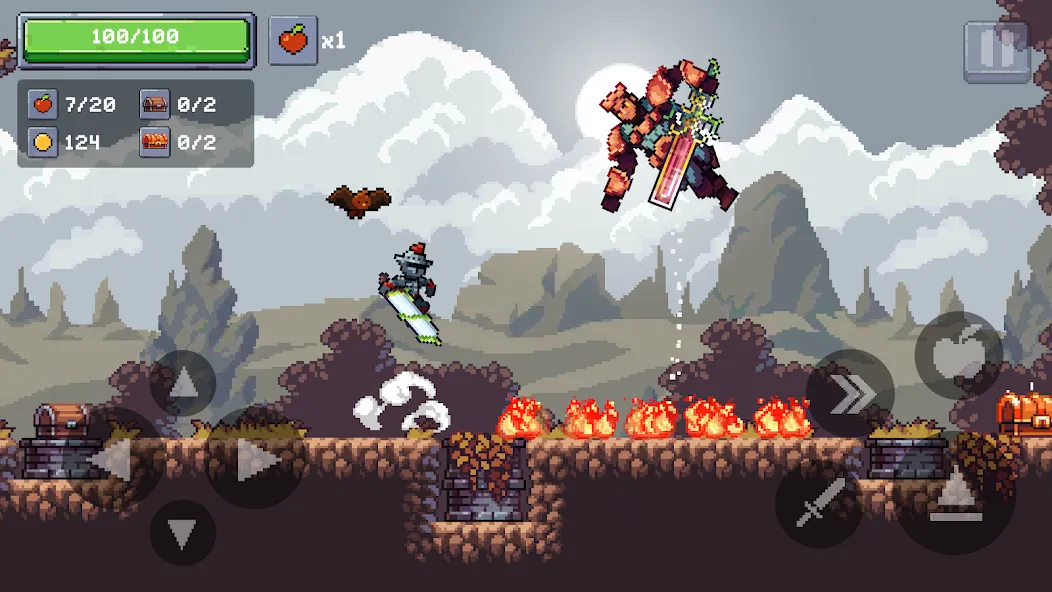 Скачать Apple Knight 2: Action Game с модом — Безлимитные монеты и открыты все уровни — скриншот 1