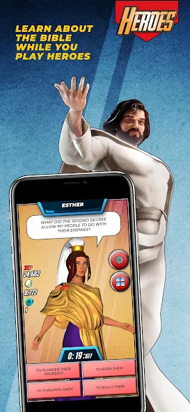 Скачать Bible Trivia Game: Heroes на Андроид — Открыты все вопросы и подсказки — скриншот 2