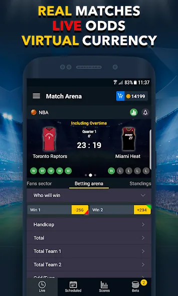 Скачать взлом Sports Betting Game - BETUP на Андроид — Безлимитные ставки и высокий выигрыш — скриншот 1