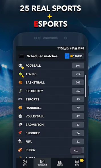 Скачать взлом Sports Betting Game - BETUP на Андроид — Безлимитные ставки и высокий выигрыш — скриншот 3