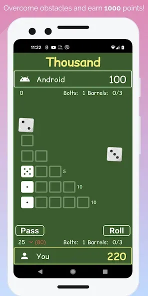 Dice Games (Мод Неограниченные броски и разблокированы уровни) — скриншот 2