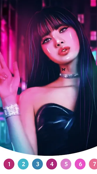 BlackPink Paint by Number Mod APK Разблокированы все раскраски и уровни — Скачать на Андроид — скриншот 1