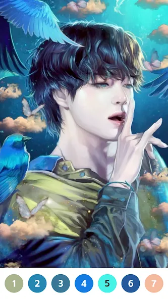 KPOP Paint by Number Coloring MOD APK — Без рекламы и все раскраски открыты — скриншот 2