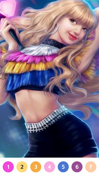 KPOP Paint by Number Coloring MOD APK — Без рекламы и все раскраски открыты — скриншот 3