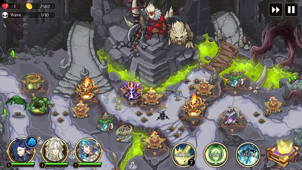 Kingdom War: Tower Defense TD — Мод: Безлимитные ресурсы и все уровни — скриншот 1