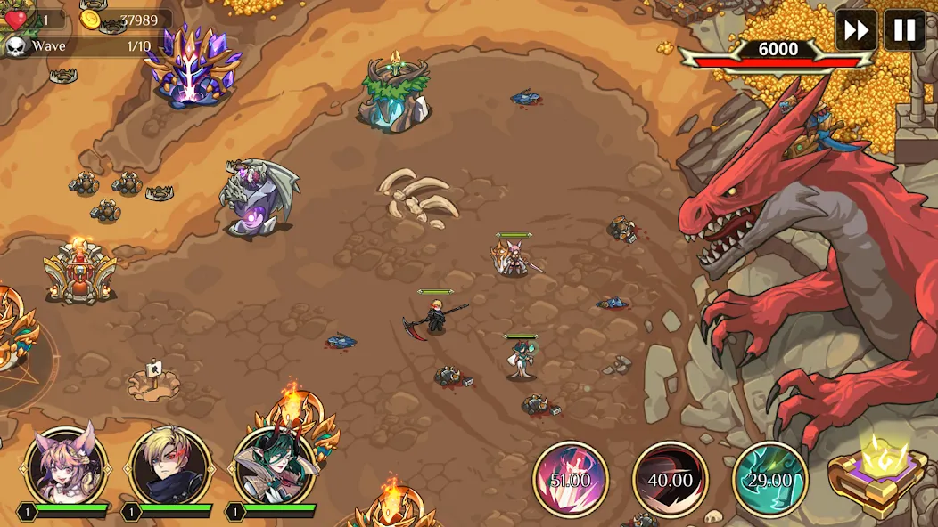 Kingdom War: Tower Defense TD — Мод: Безлимитные ресурсы и все уровни — скриншот 2