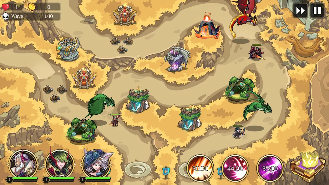 Kingdom War: Tower Defense TD — Мод: Безлимитные ресурсы и все уровни — скриншот 4