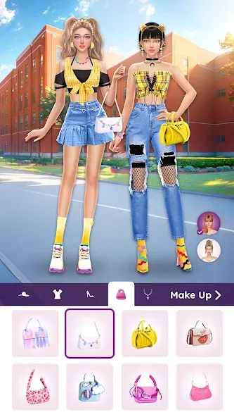 College Dress Up for Girls MOD APK на Android — Открыты все наряды и аксессуары — скриншот 5 College Dress Up for Girls MOD APK на Android — Открыты все наряды и аксессуары — скриншот 5