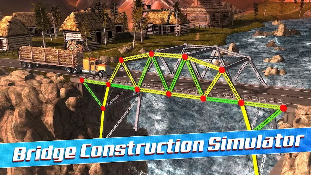 Взломанная Bridge Construction Simulator на Андроид — Безлимитные деньги и все уровни открыты — скриншот 1