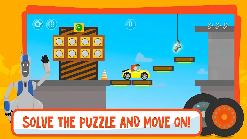 Скачать McWheelie logic games for kids на Андроид — Открыты все уровни и машины — скриншот 1