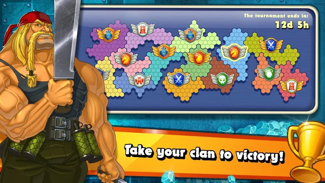 Jungle Heat: War of Clans (Мод Безлимитные ресурсы и алмазы) — скриншот 1
