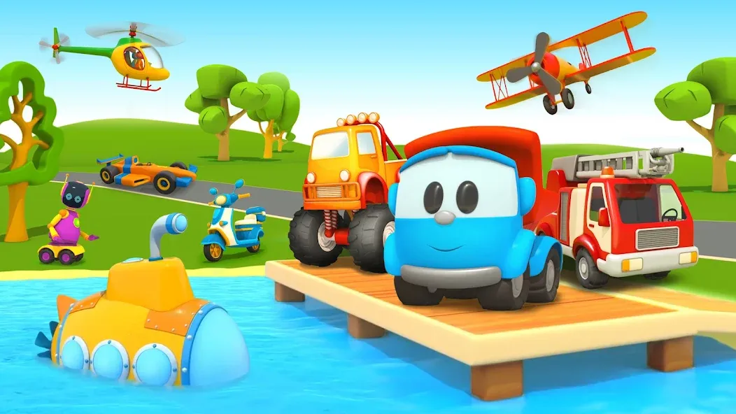 Скачать Leo 2: Puzzles & Cars for Kids с модом — Безлимитные деньги и все машины открыты — скриншот 1