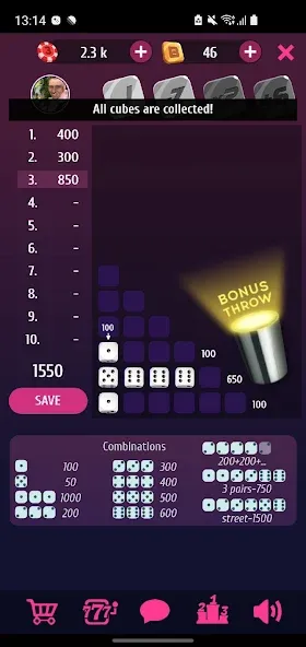 Скачать Farkle Pro - 10000 dice game на телефон — Безлимитные броски и очки — скриншот 3 Скачать Farkle Pro - 10000 dice game на телефон — Безлимитные броски и очки — скриншот 3