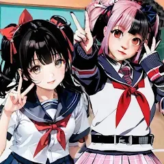 Скачать взлом SchoolGirl AI 3D Anime Sandbox на Андроид — Открыты все возможности игры