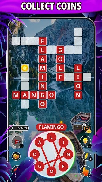 Word connect: word search game — Взломанная версия (Безлимитные подсказки и монеты) — скриншот 2