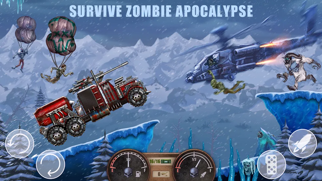 Скачать Zombie Hill Racing: Earn Climb на телефон — Безлимитные деньги и топливо — скриншот 2