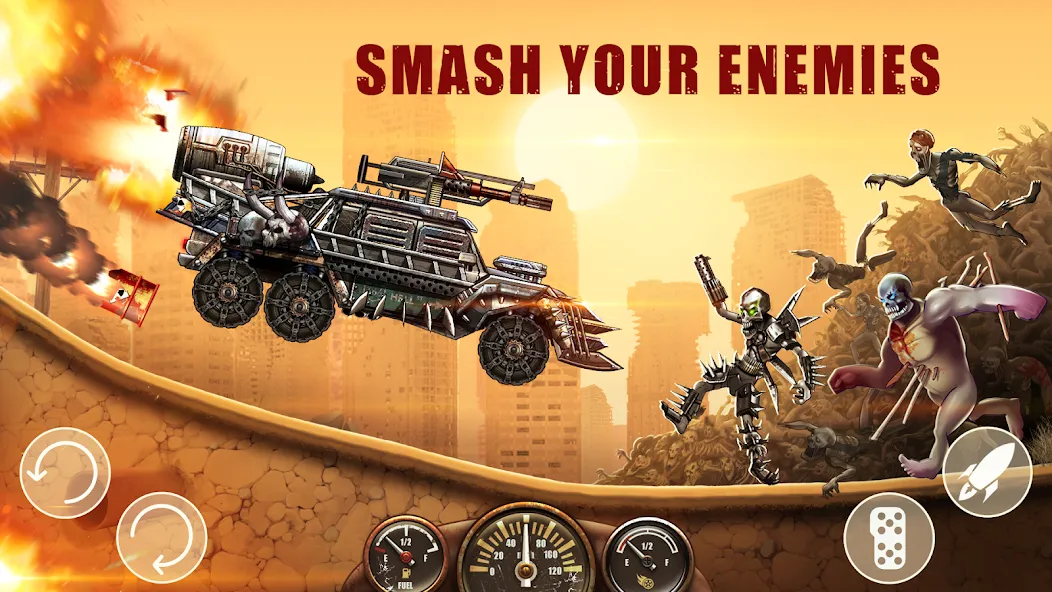 Скачать Zombie Hill Racing: Earn Climb на телефон — Безлимитные деньги и топливо — скриншот 3