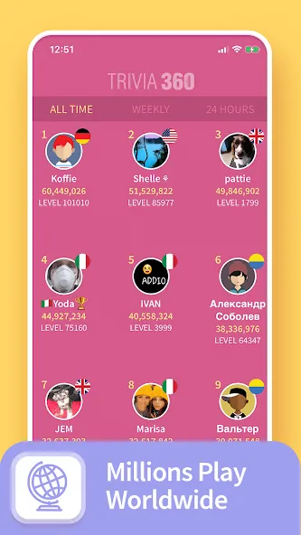 Скачать TRIVIA 360: Quiz Game на телефон — Все категории разблокированы — скриншот 4